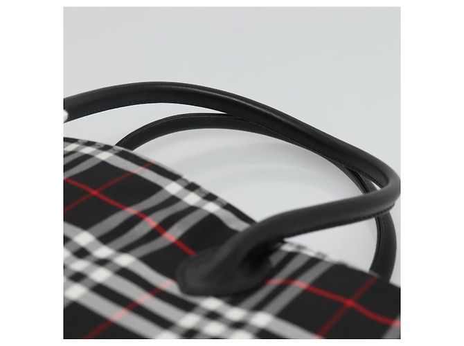Autre Marque Burberrys Nova Check Tote Bag aus schwarzem und silbernem Nylon, blaue Etikette, authentisch kk486 - Ansicht 8