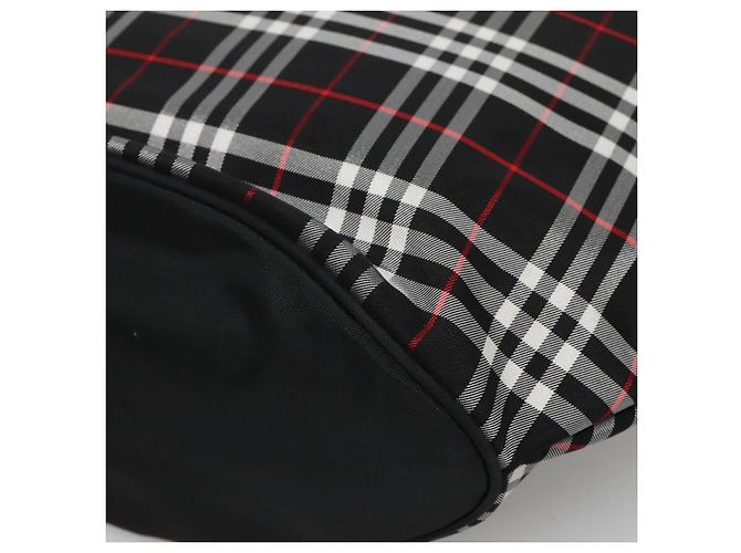 Autre Marque Burberrys Nova Check Tote Bag aus schwarzem und silbernem Nylon, blaue Etikette, authentisch kk486 - Ansicht 9