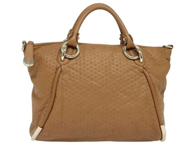 Borsa a mano BALLY in pelle marrone dorato Auth BA1166 D'oro - vista 13