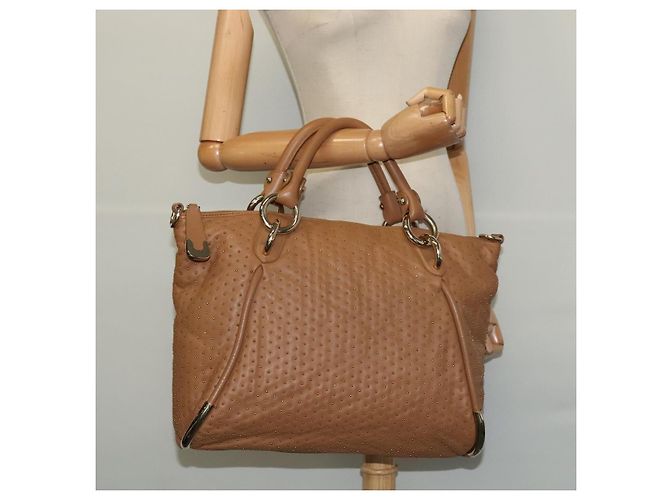 Borsa a mano BALLY in pelle marrone dorato Auth BA1166 D'oro - vista 20
