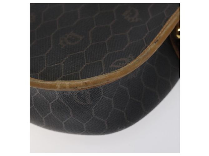 Borsa a spalla in tela a nido d'ape Christian Dior PVC nera e oro Auth 120492 Nero D'oro - vista 10