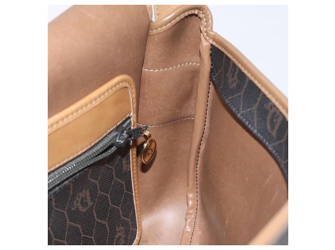 Borsa a spalla in tela a nido d'ape Christian Dior PVC nera e oro Auth 120492 Nero D'oro - vista 11