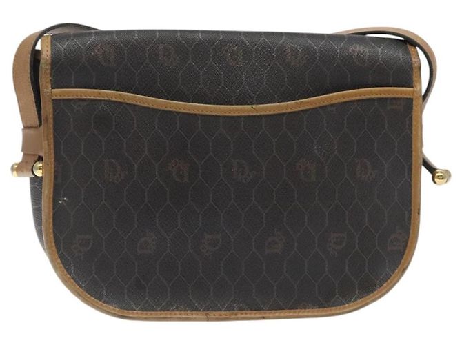 Borsa a spalla in tela a nido d'ape Christian Dior PVC nera e oro Auth 120492 Nero D'oro - vista 2