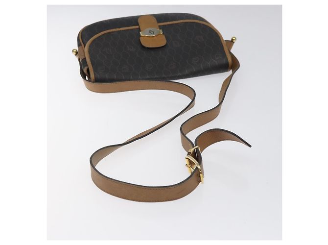 Borsa a spalla in tela a nido d'ape Christian Dior PVC nera e oro Auth 120492 Nero D'oro - vista 4