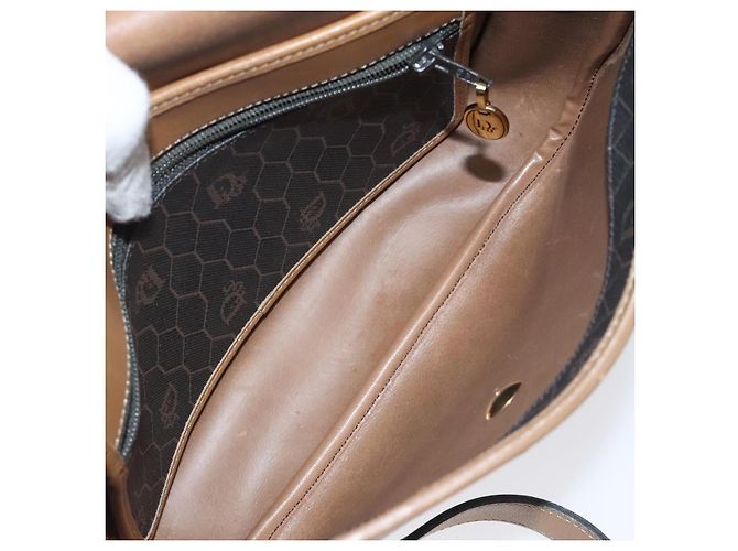Borsa a spalla in tela a nido d'ape Christian Dior PVC nera e oro Auth 120492 Nero D'oro - vista 6