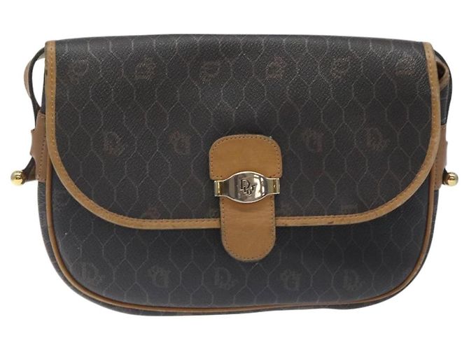 Borsa a spalla in tela a nido d'ape Christian Dior PVC nera e oro Auth 120492 Nero D'oro - vista 7
