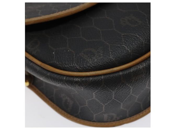 Borsa a spalla in tela a nido d'ape Christian Dior PVC nera e oro Auth 120492 Nero D'oro - vista 9