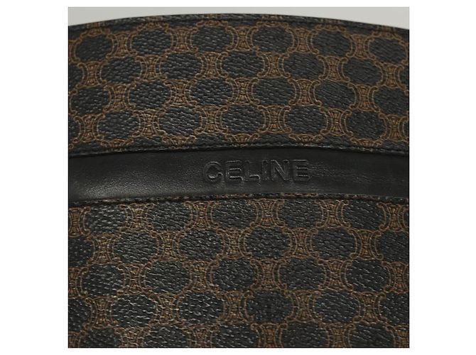 Céline Borsa a spalla in tela Macadam CELINE in pelle PVC nera e dorata Auth 119071 Nero D'oro - vista 13