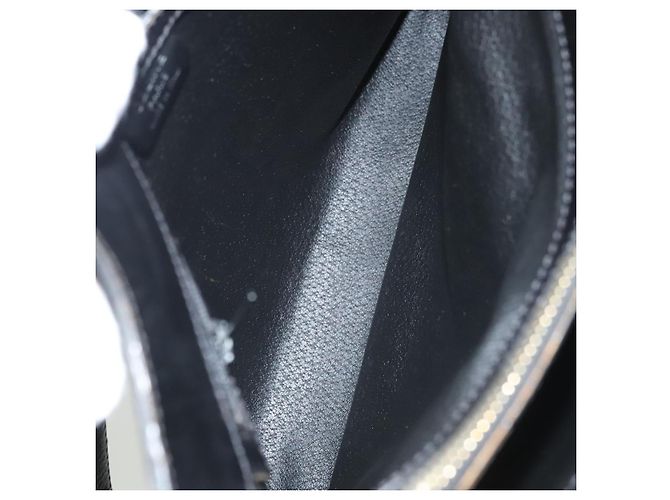 Céline Borsa a spalla in tela Macadam CELINE in pelle PVC nera e dorata Auth 119071 Nero D'oro - vista 14