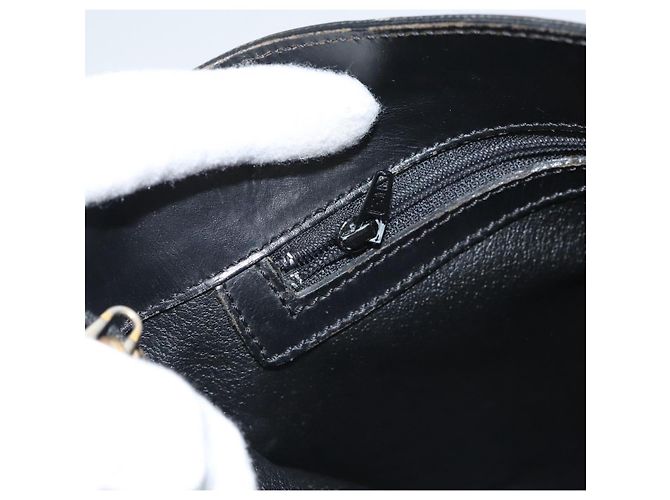 Céline Borsa a spalla in tela Macadam CELINE in pelle PVC nera e dorata Auth 119071 Nero D'oro - vista 17