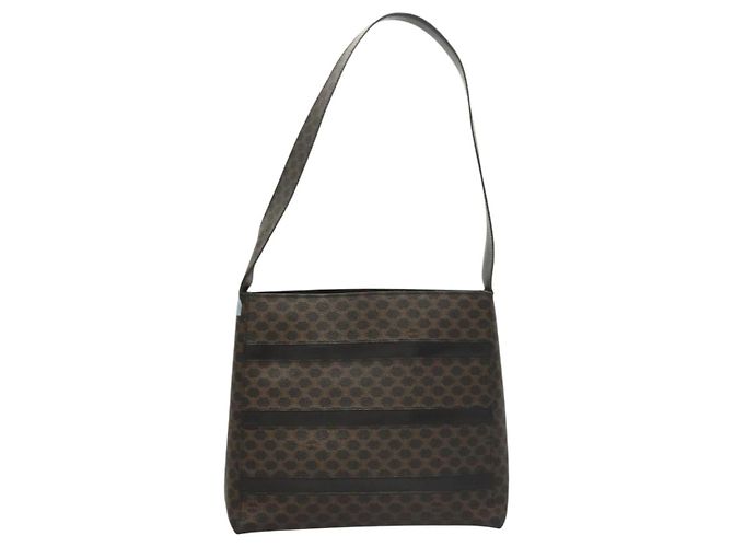 Céline Borsa a spalla in tela Macadam CELINE in pelle PVC nera e dorata Auth 119071 Nero D'oro - vista 2