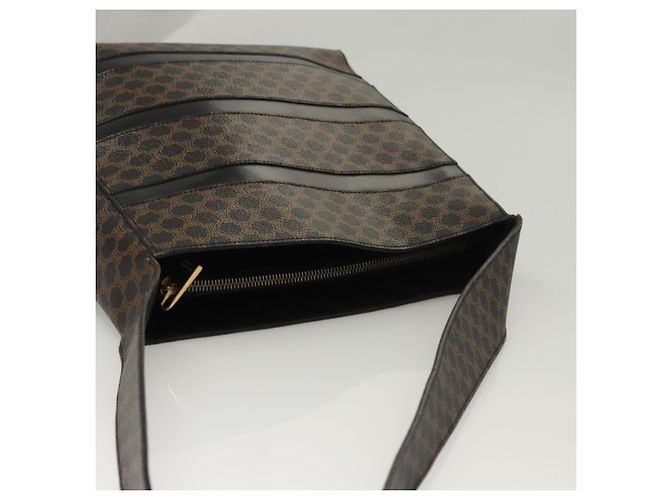 Céline Borsa a spalla in tela Macadam CELINE in pelle PVC nera e dorata Auth 119071 Nero D'oro - vista 7