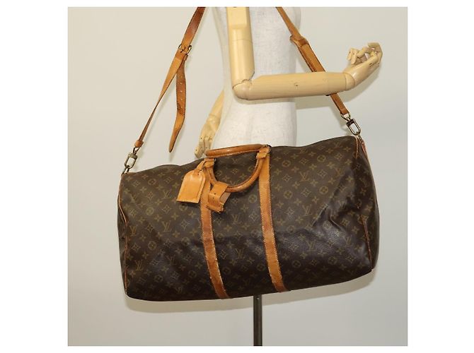 LOUIS VUITTON Monogram Keepall Bandouliere 55 Borsa Boston M41414 LV Auth ac3775 Monogramma - vista 16