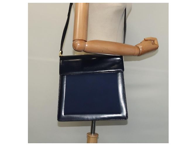 Borsa a spalla SAINT LAURENT in pelle blu e oro Auth bs24959 D'oro - vista 14