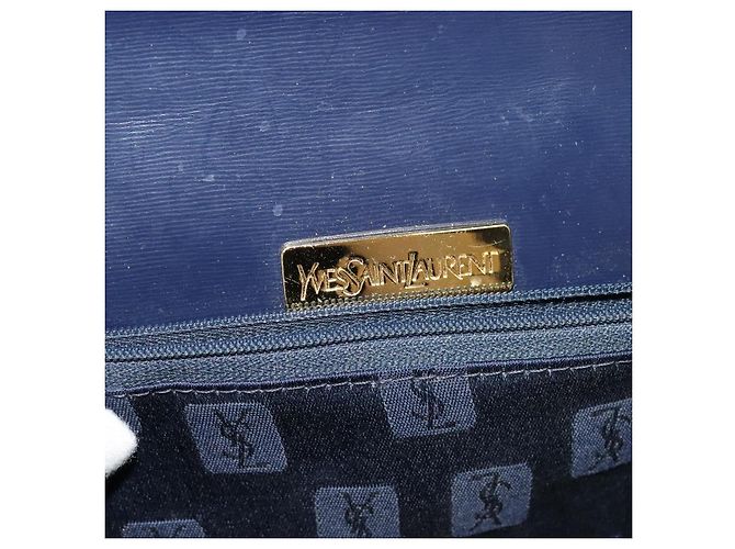Borsa a spalla SAINT LAURENT in pelle blu e oro Auth bs24959 D'oro - vista 5