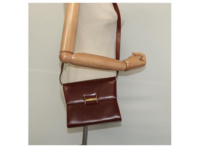 Borsa a Spalla Salvatore Ferragamo in Pelle Marrone Oro Auth hk2488 D'oro - vista 16