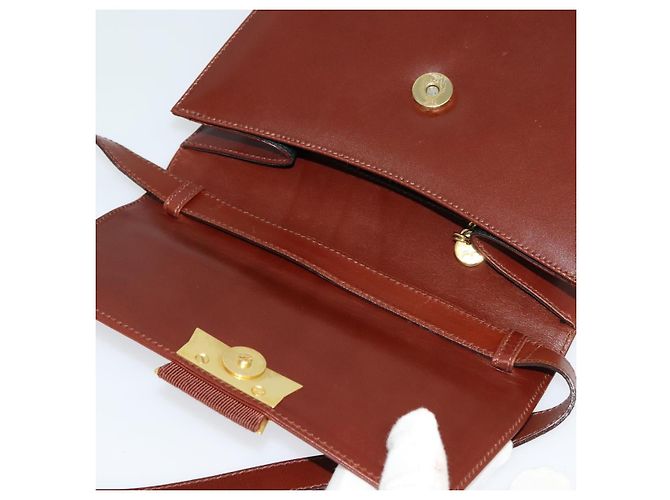 Borsa a Spalla Salvatore Ferragamo in Pelle Marrone Oro Auth hk2488 D'oro - vista 7