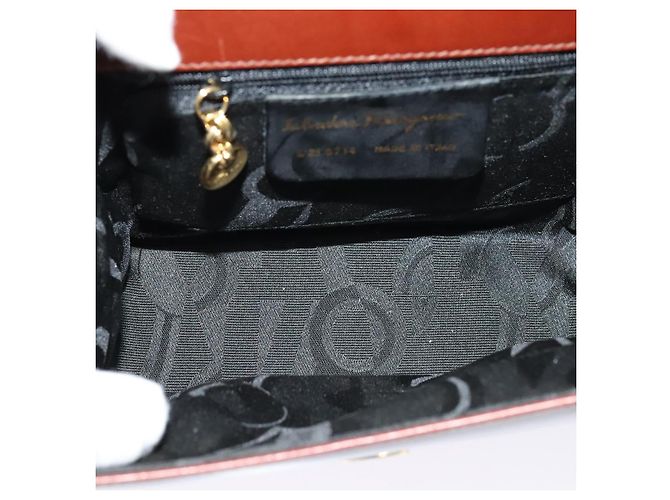 Borsa a Spalla Salvatore Ferragamo in Pelle Marrone Oro Auth hk2488 D'oro - vista 8