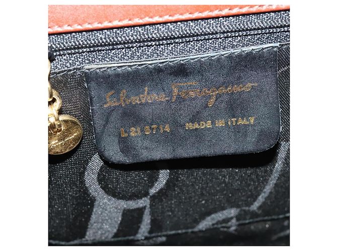 Borsa a Spalla Salvatore Ferragamo in Pelle Marrone Oro Auth hk2488 D'oro - vista 9