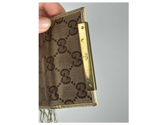 Vintage Gucci Monogram Schlüsselanhänger beige braun - Ansicht 3