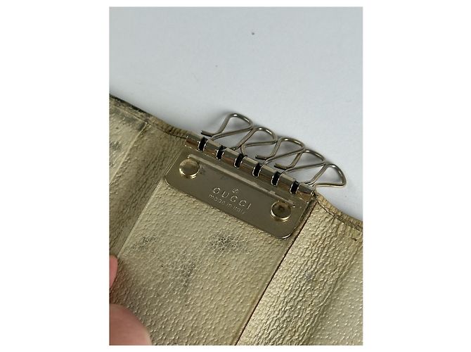 Vintage Gucci Monogram Schlüsselanhänger beige braun - Ansicht 4