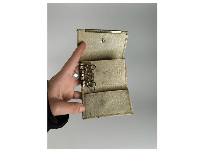 Vintage Gucci Monogram Schlüsselanhänger beige braun - Ansicht 6