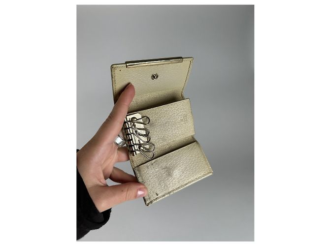 Vintage Gucci Monogram Schlüsselanhänger beige braun - Ansicht 7