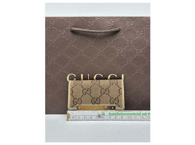 Vintage Gucci Monogram Schlüsselanhänger beige braun - Ansicht 8