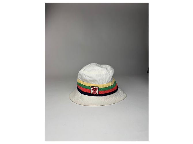 Céline Cappello bucket in cotone vintage Celine Paris S Multicolore - vista 11