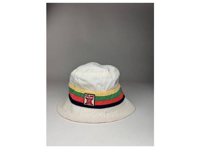 Céline Cappello bucket in cotone vintage Celine Paris S Multicolore - vista 12