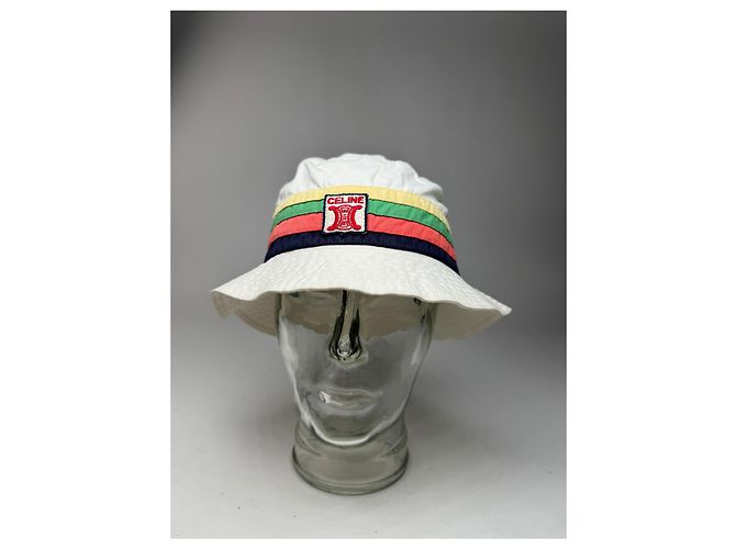 Céline Cappello bucket in cotone vintage Celine Paris S Multicolore - vista 7