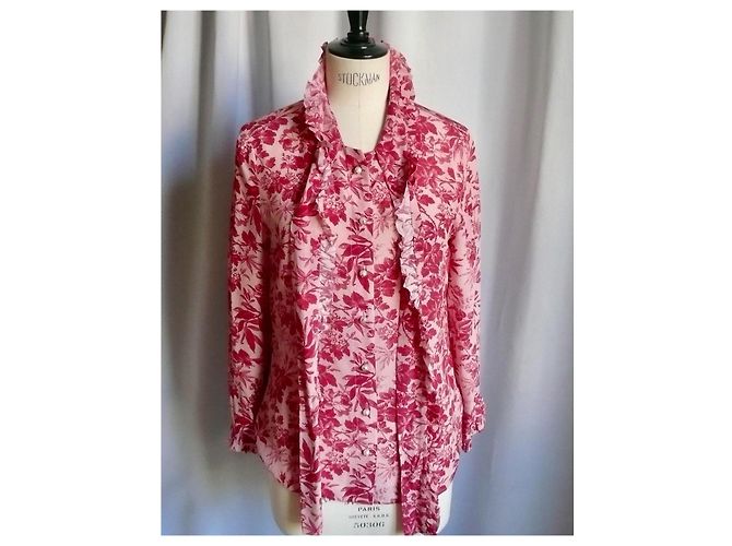 Blusa de seda GUCCI con lazo TBE/ TM Rosa - vista 2