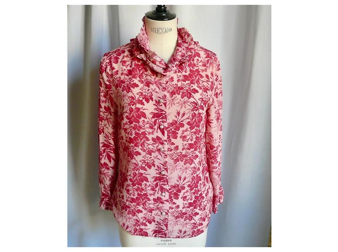 Blusa de seda GUCCI con lazo TBE/ TM Rosa - vista 3