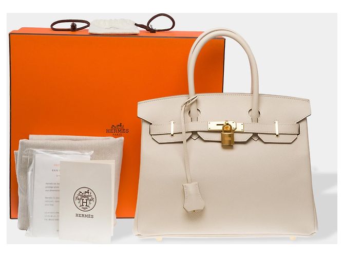 Hermès Sac HERMES Birkin 30 en Cuir Beige - 102650 - vue 2