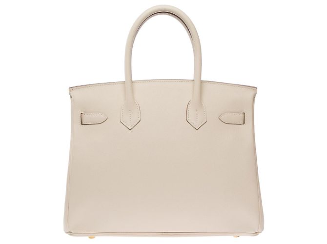 Hermès Sac HERMES Birkin 30 en Cuir Beige - 102650 - vue 4