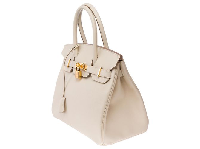 Hermès Sac HERMES Birkin 30 en Cuir Beige - 102650 - vue 5