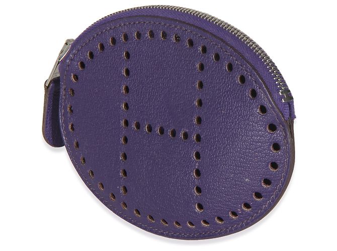 Monedero Evelyne de cabra Mysore de Hermès Parma Púrpura - vista 3
