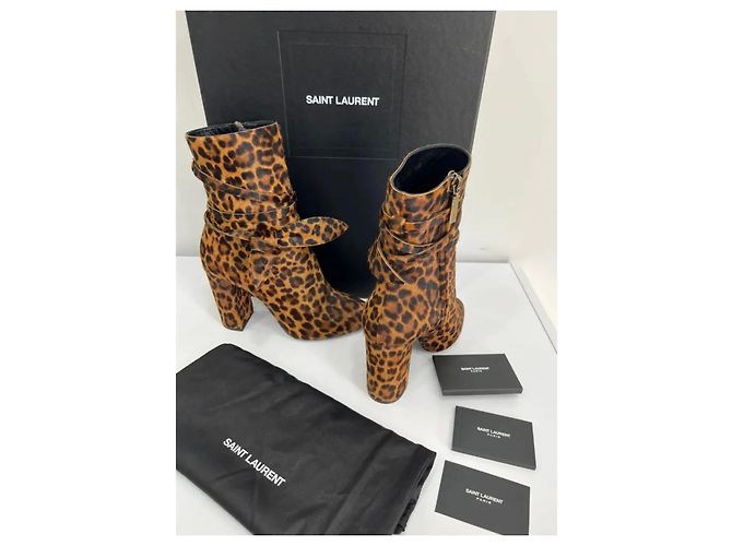 Botines Saint Laurent efecto pony 39.5 nuevos Negro - vista 2
