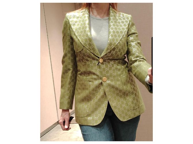 GUCCI GG STOFFJACKE. Grün - Ansicht 4
