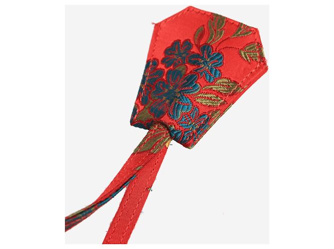 Autre Marque Borsa a tracolla in jacquard floreale rosso - vista 5