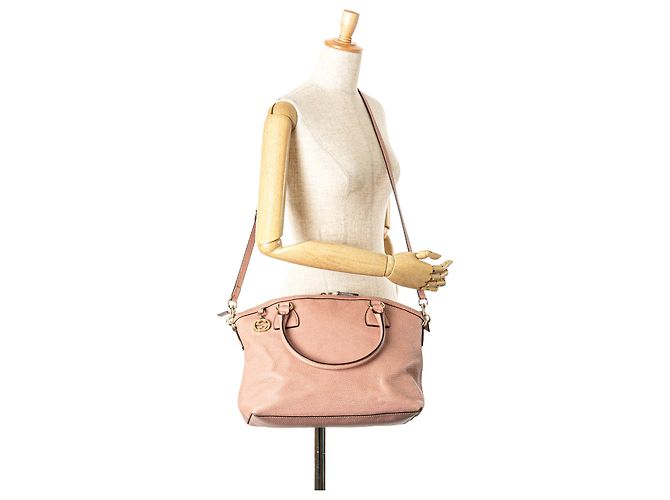 Gucci Pink Medium Leder GG Charm Dome Satchel - Ansicht 15