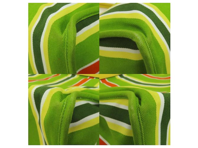 Borsa tote a righe Miu Miu Verde Giallo - vista 10