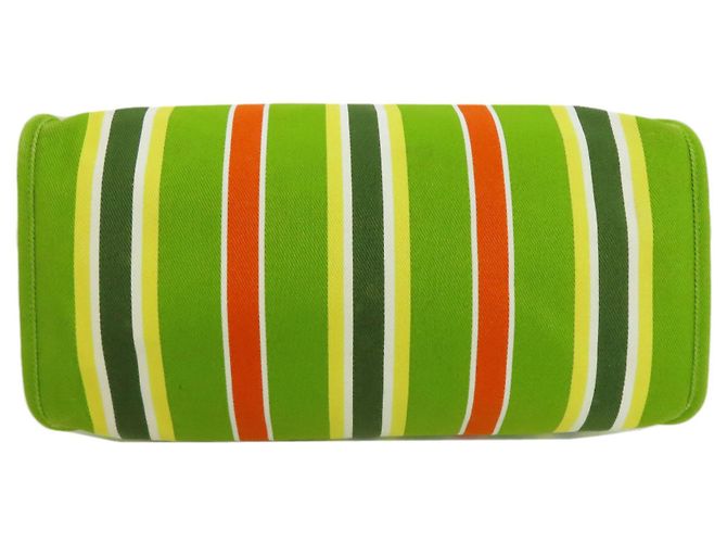 Borsa tote a righe Miu Miu Verde Giallo - vista 4