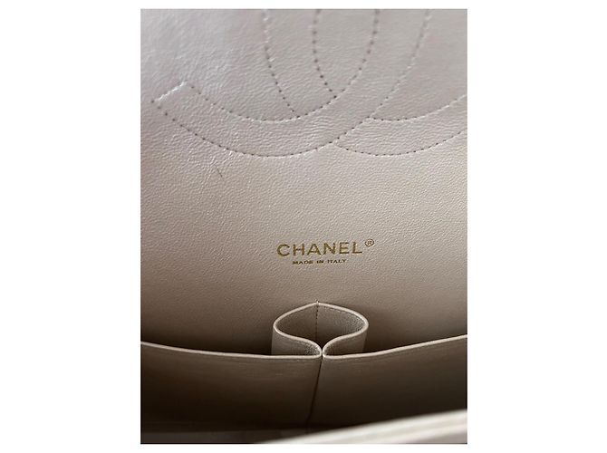 Borsa Chanel Maxi Double Flap Beige in Pelle - vista 14