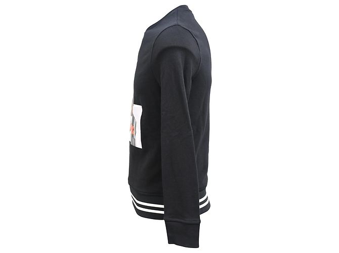 Neil Barrett bedruckter Rundhals-Pullover aus schwarzer Baumwolle - Ansicht 2