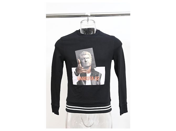 Neil Barrett bedruckter Rundhals-Pullover aus schwarzer Baumwolle - Ansicht 6