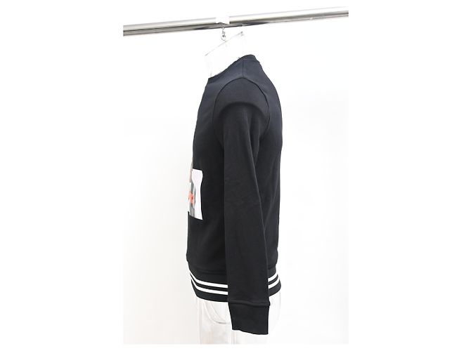 Neil Barrett bedruckter Rundhals-Pullover aus schwarzer Baumwolle - Ansicht 7