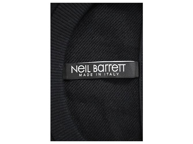 Neil Barrett bedruckter Rundhals-Pullover aus schwarzer Baumwolle - Ansicht 9