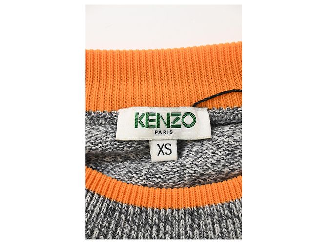 Kenzo Tiger Patch Sweater in Grey Wool - view 10