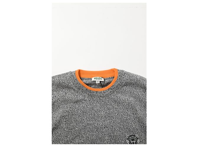 Kenzo Tiger Patch Sweater in Grey Wool - view 11